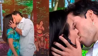 Patricio Parodi y Ros�ngela Espinoza protagonizan beso en vivo en "Esto es Guerra".