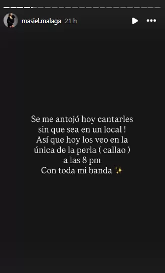 Masiel M�laga anunci� concierto gratis.