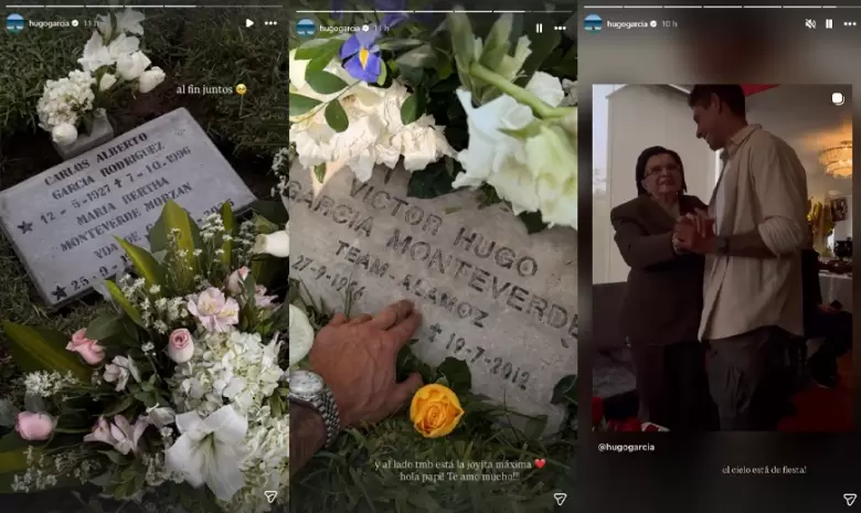 Hugo Garc�a comparte fotos de la tumba de su abuela, abuelo y padre. (Instagram)