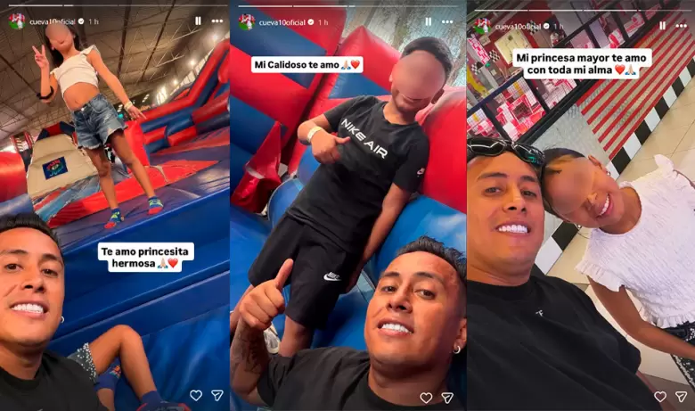 Christian Cueva reaparece con sus tres hijos en sus historias