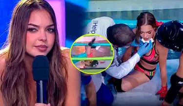 Flavia L�pez sufre aparatosa ca�da en 'EEG' y fue llevada de emergencia