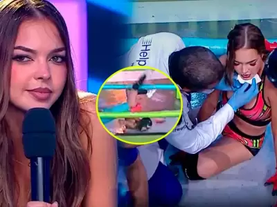 Flavia L�pez sufre aparatosa ca�da en 'EEG' y fue llevada de emergencia