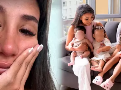 Samahara Lobat�n se despide de sus hijos antes de ingresar a reality