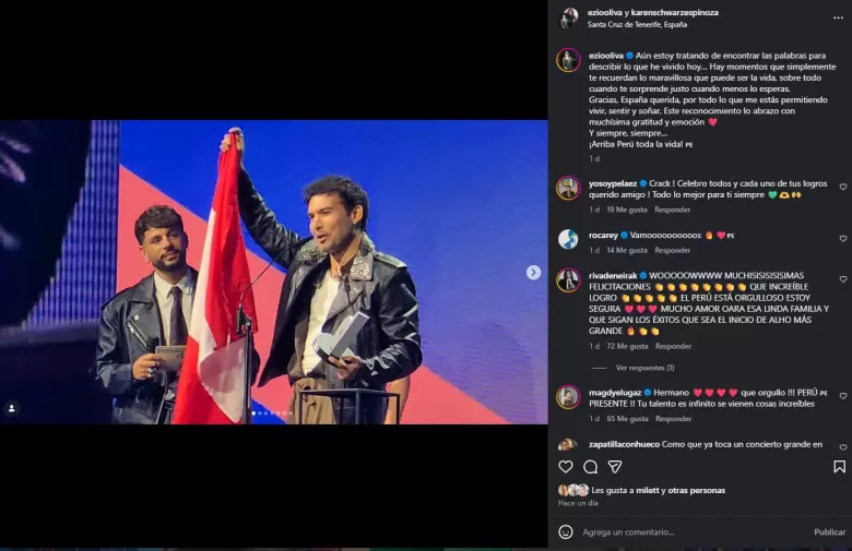 Ezio Oliva gana Premio Dial en Espa�a. (Captura de pantalla)