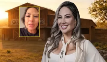 Pamela L�pez llora al despedirse de sus hijos antes de 'La Granja VIP'.