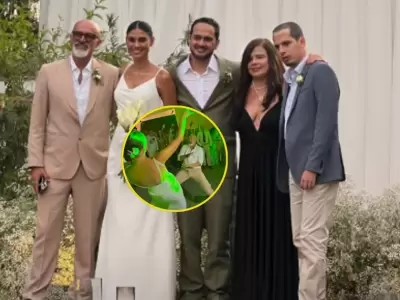 Carlos Alc�ntara y Jossie Lindley reaparecen en boda de su hijo.