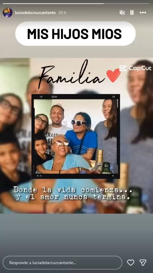 Lucía de la Cruz comparte historia con foto con sus hijos. (Instagram)