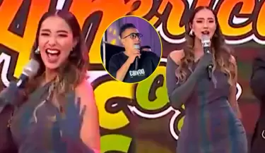 Xiomy Kanashiro imita a Christian Cueva en pleno "Am�rica Hoy".