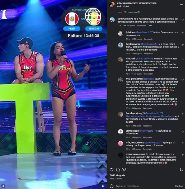 Usuarios creen que suspensi�n de Onelia Molina ser�a por llamada a Magaly TV. (Captura de pantalla)