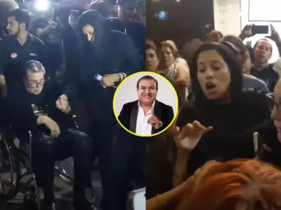 Jimmy Santi se ofusca por no poder ingresar al velorio de Manolo Rojas.