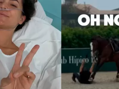 La influencer peruana Carolina Braedt sufri� una fuerte ca�da.