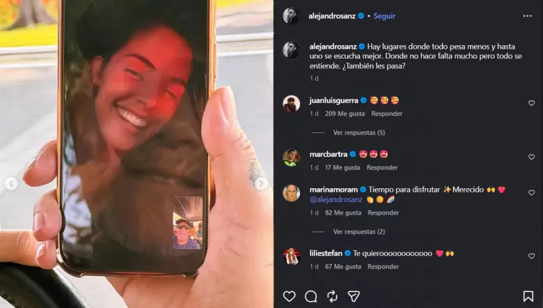 Alejandro Sanz sube su primera foto con Stephanie Cayo.