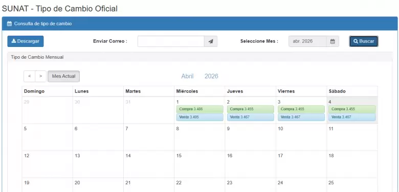 Tipo de cambio oficial