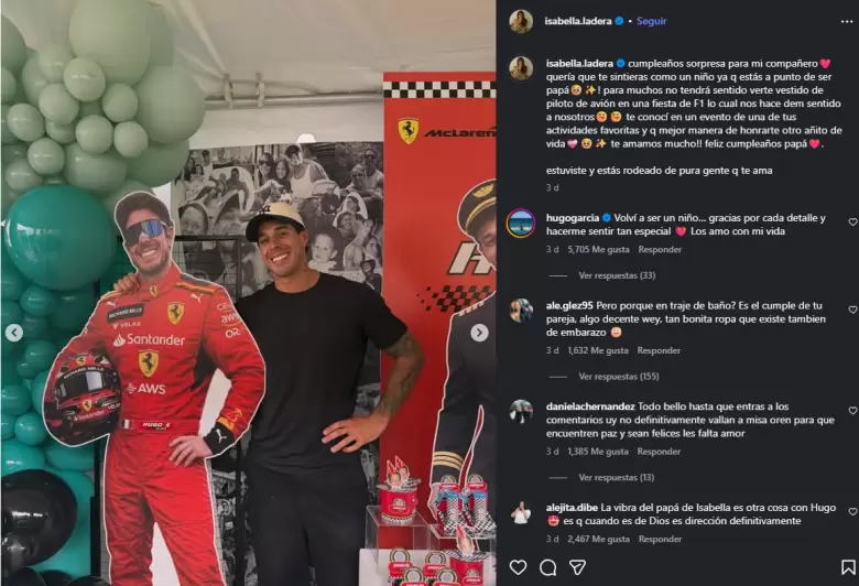 Isabella Ladera le celebr� cumplea�os sorpresa a Hugo Garc�a. (Captura de pantalla)