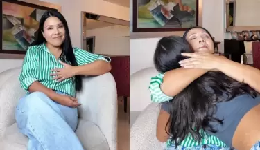 Tula Rodr�guez rompe en llanto al despedirse de su hija.