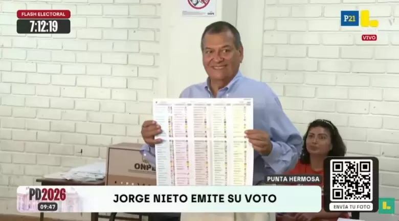 Jorge Nieto emite su voto en las Elecciones Generales 2026. (Captura: Latina Noticias)