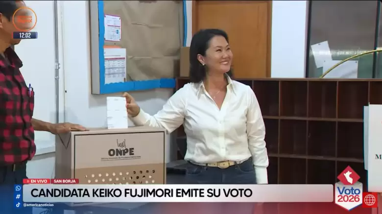 Keiko Fujimori acude a su local de votaci�n. (Captura: Am�rica Noticias)