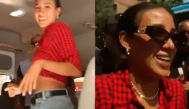 Samahara Lobat�n recibe gritos en la calle tras salir de "La Granja VIP".