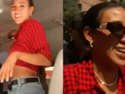 Samahara Lobat�n recibe gritos en la calle tras salir de "La Granja VIP".