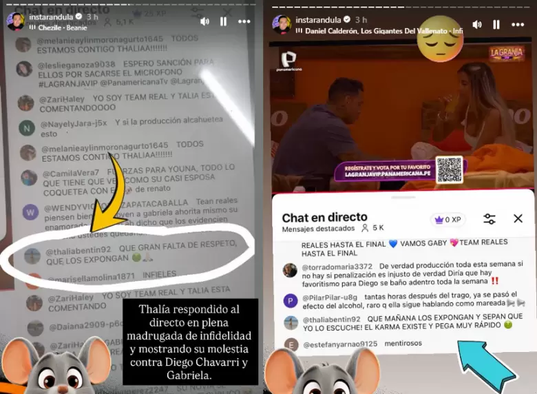 Novia de Diego Ch�varri reaccion� en vivo a confesi�n de �l y Gabriela Herrera. (Instar�ndula)