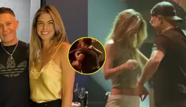 Alejandro Sanz sorprende al subir a Stephanie Cayo al escenario para bailar juntos.