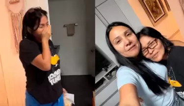 Tula Rodr�guez y su trabajadora del hogar se emocionaron.