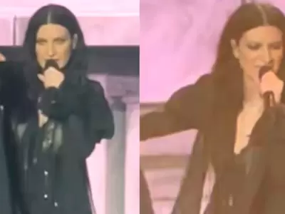 Laura Pausini protagoniz� tenso momento en su concierto en Lima.