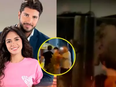 Mayra Go�i y Rodrigo Brand, protagonistas de 'Valentina Valiente', fueron captados bes�ndose.