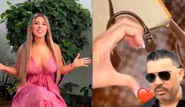 Yahaira Plasencia muestra costoso bolso que ser�a de parte de Luis Fernando Rodr�guez.