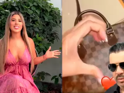 Yahaira Plasencia muestra costoso bolso que ser�a de parte de Luis Fernando Rodr�guez.