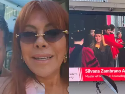 Magaly Medina y su esposo Alfredo Zambrano celebraron la graduaci�n de Silvana.