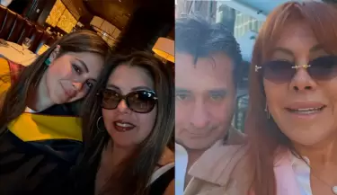 Claudia Almenara, la exesposa del notario y Magaly se lucieron juntas en la graduaci�n de Silvana.