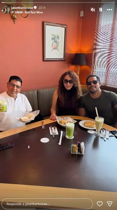 Janet Barboza se re�ne con Nilver Huarac y F�lix Moreno. (Instagram)