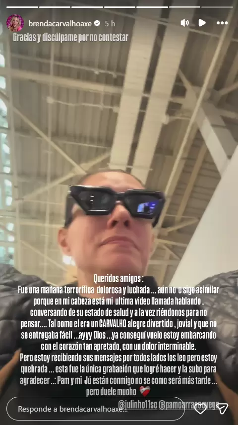 Mensaje de Brenda Carvalho