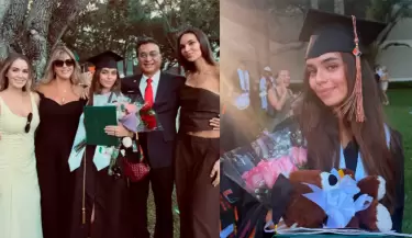 Natalie V�rtiz y su familia estuvieron en graduaci�n de su hermana Camila.