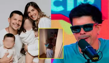 Mario Hart sorprendi� a Korina Rivadeneira junto a sus hijos.