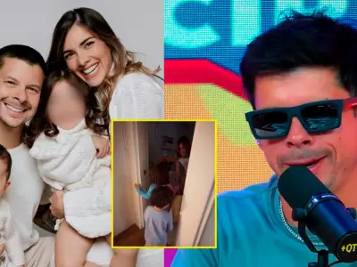 Mario Hart sorprendi� a Korina Rivadeneira junto a sus hijos.