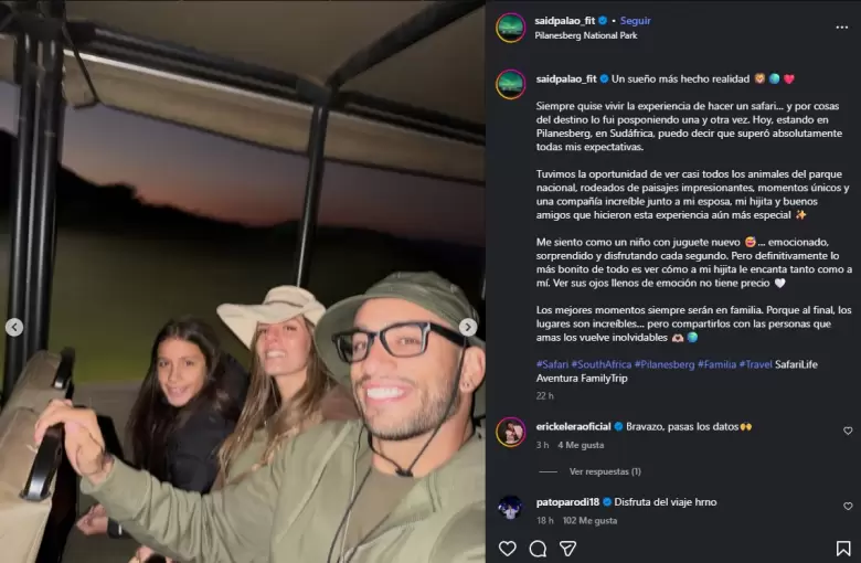 Said Palao se luce sonriente junto a Alejandra Baigorria y su hija. (Captura de pantalla)
