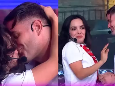 Pancho Rodr�guez y Ros�ngela Espinoza impactan con beso al estilo "Rebelde".