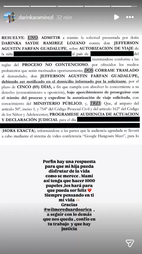 Darinka Ram�rez anuncia avance judicial contra Jefferson Farf�n.